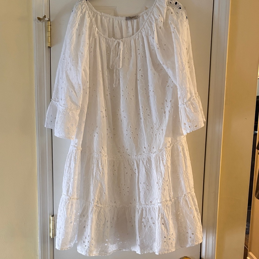 Valentina White Eyelet Dress